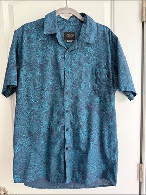 Valor Teal Floral Short-Sleeve Button-Down Shirt